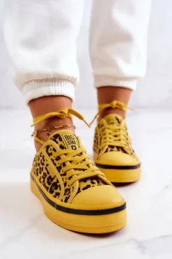 Sale Big Star Shoes Damskie Trampki Pantera BIG STAR JJ274616 Żółte