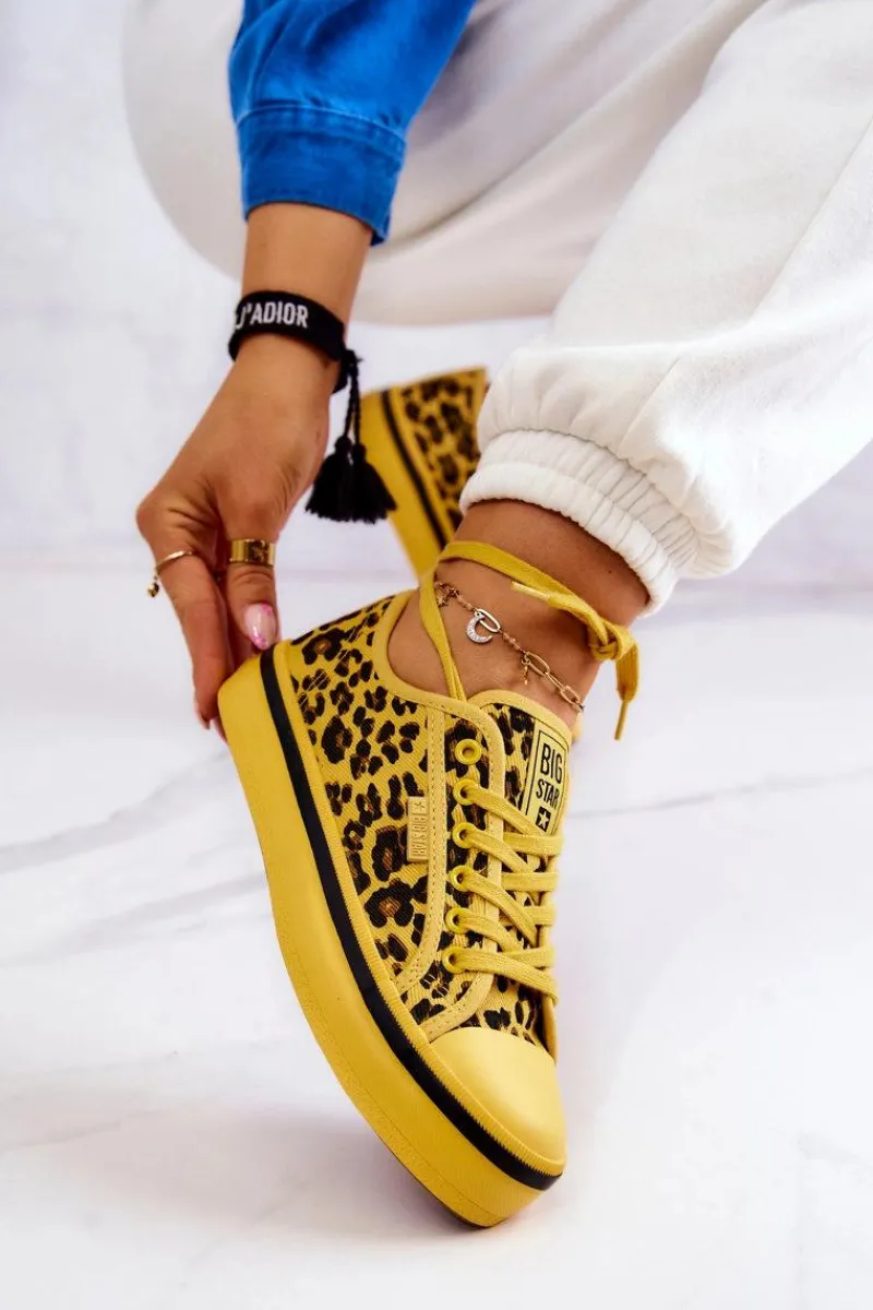 Sale Big Star Shoes Damskie Trampki Pantera BIG STAR JJ274616 Żółte