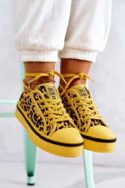 Sale Big Star Shoes Damskie Trampki Pantera BIG STAR JJ274616 Żółte