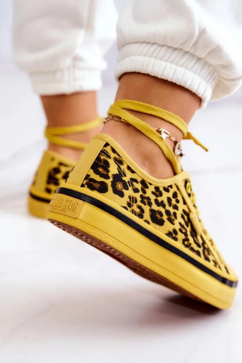 Sale Big Star Shoes Damskie Trampki Pantera BIG STAR JJ274616 Żółte