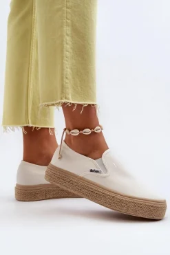 Outlet Damskie Trampki Slip-On Z Plecionką LCW-24-44-2430 Damskie Trampki Damskie Slip-On