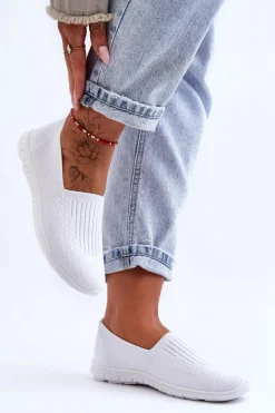 Damskie Trampki Tenisówki Wsuwane Białe Lento Damskie Trampki Damskie Slip-On|Trampki Damskie Niskie