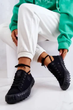 Online Damskie Trampki Tenisówki BIG STAR JJ274510 Czarne Damskie Trampki Damskie Big Star|Trampki Damskie Niskie