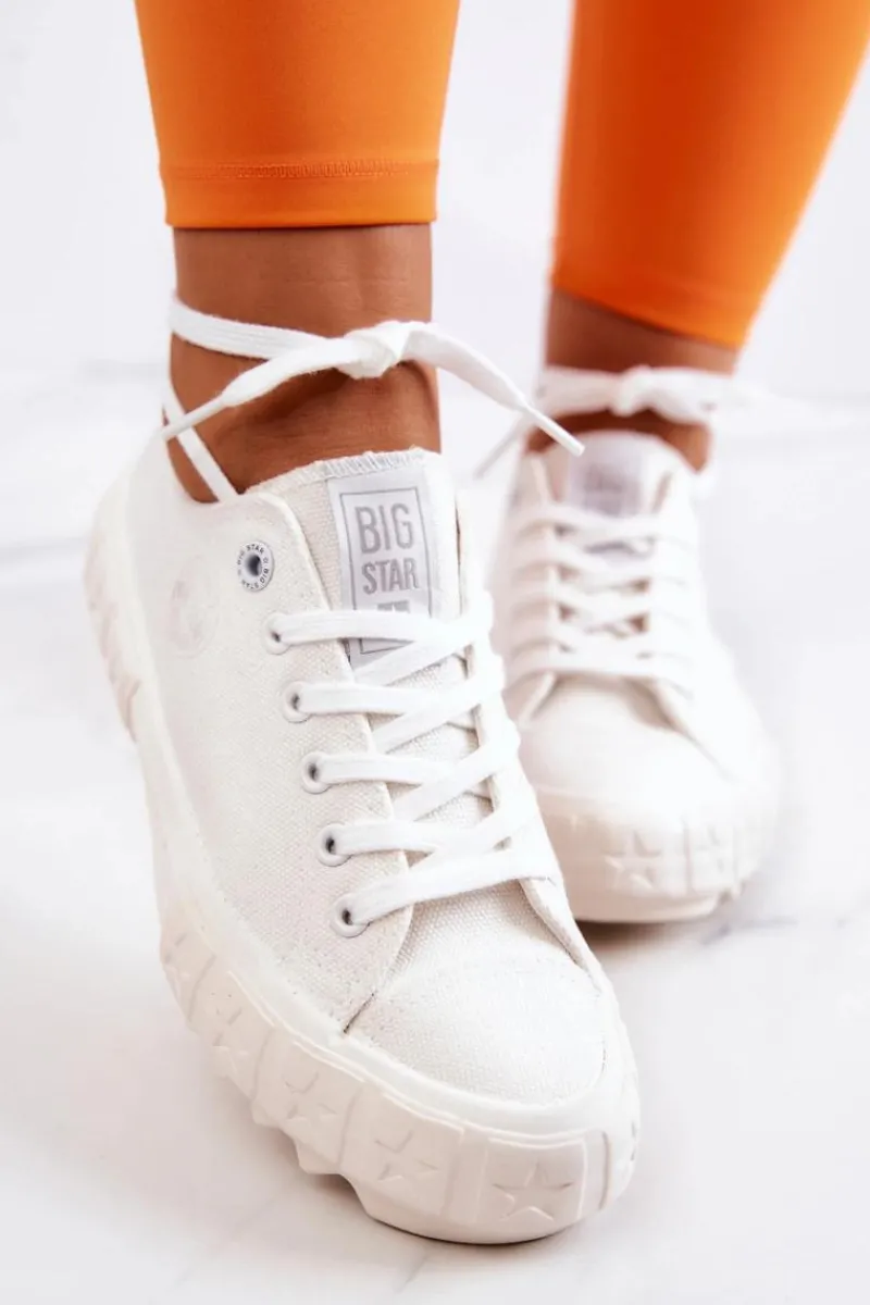 Hot Big Star Shoes Damskie Trampki Tenisówki BIG STAR JJ274509 Białe