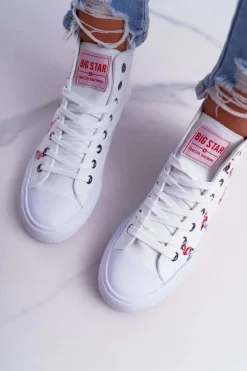 Best Damskie Trampki Wysokie Flamingi Big Star Białe DD274660 Damskie Trampki Damskie Big Star|Big Star