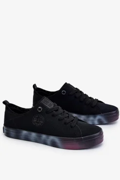 Trampki Damskie Big Star|Trampki Damskie Niskie>Big Star Shoes Damskie Trampki Z Kolorową Platformą Big Star LL274239 Czarne Czarny