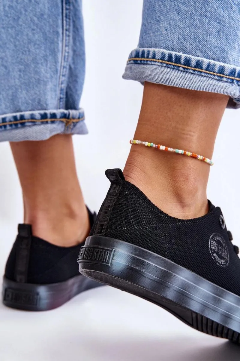 Trampki Damskie Big Star|Trampki Damskie Niskie>Big Star Shoes Damskie Trampki Z Kolorową Platformą Big Star LL274239 Czarne Czarny