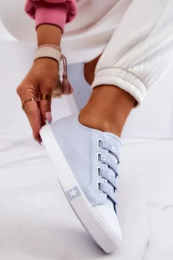 Trampki Damskie Big Star|Trampki Damskie Niskie></noscript>Big Star Shoes Damskie Trampki Ze Ściągaczami BIG STAR HH274095 Niebieskie