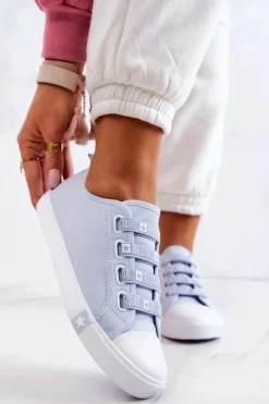 Trampki Damskie Big Star|Trampki Damskie Niskie></noscript>Big Star Shoes Damskie Trampki Ze Ściągaczami BIG STAR HH274095 Niebieskie