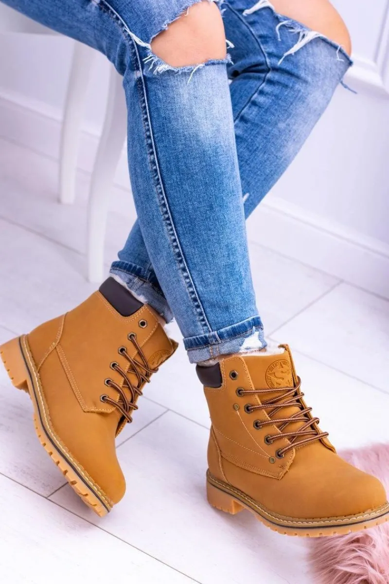 Discount Damskie Traperki Timberki z Futerkiem Smith's Polari Damskie Damskie Trapery|Botki Sznurowane