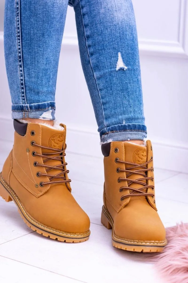 Discount Damskie Traperki Timberki z Futerkiem Smith's Polari Damskie Damskie Trapery|Botki Sznurowane