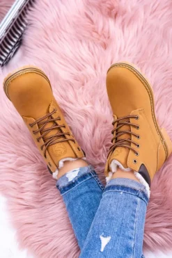 Discount Damskie Traperki Timberki z Futerkiem Smith's Polari Damskie Damskie Trapery|Botki Sznurowane