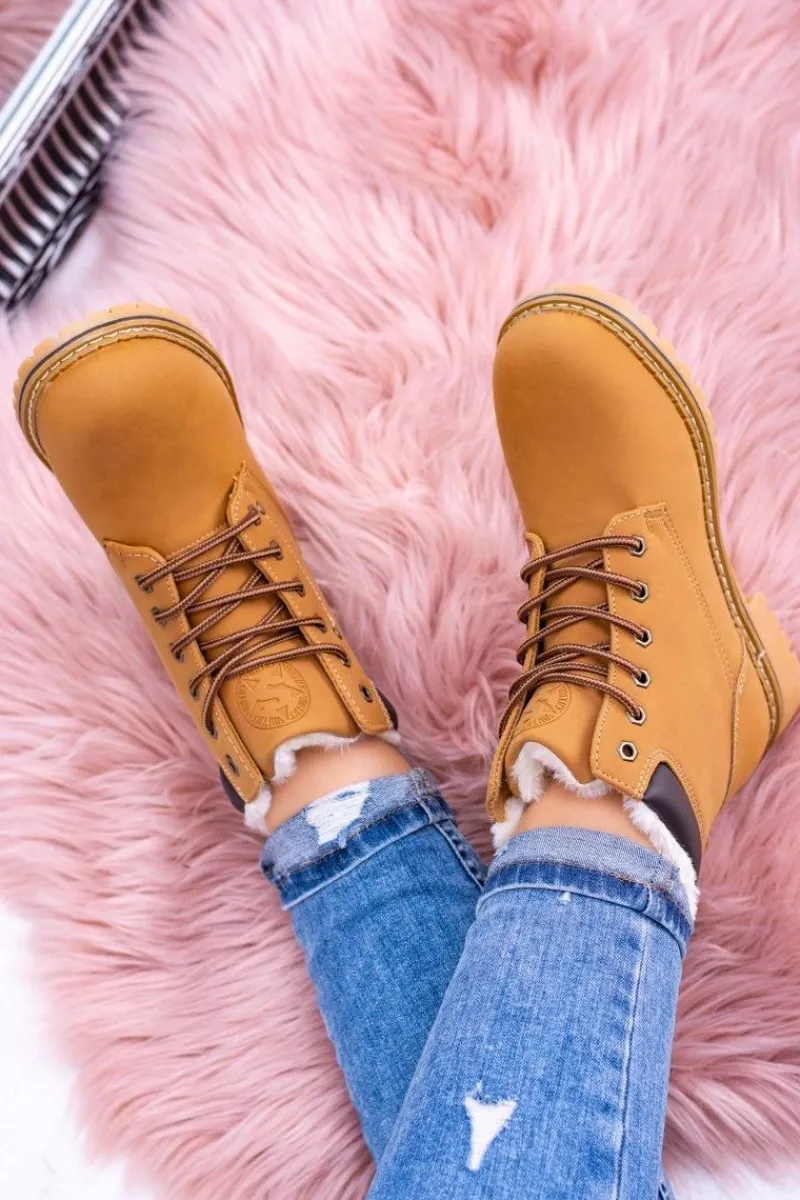 Discount Damskie Traperki Timberki z Futerkiem Smith's Polari Damskie Damskie Trapery|Botki Sznurowane