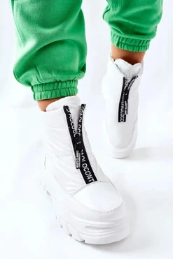 Hot Buty damskie Vinceza Damskie Trapery Botki Białe Echowen