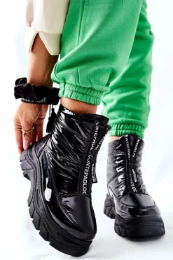 Clearance Damskie Trapery Botki Czarne Echowen Damskie Damskie Trapery|Botki Zimowe Damskie