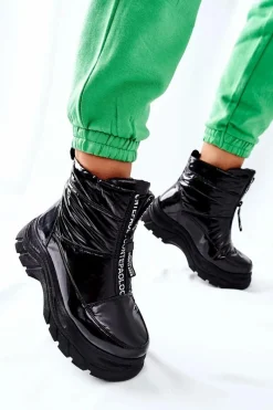 Clearance Damskie Trapery Botki Czarne Echowen Damskie Damskie Trapery|Botki Zimowe Damskie