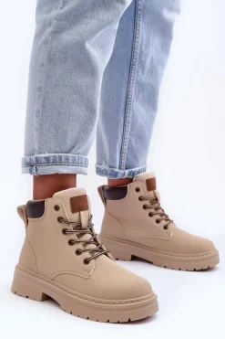 Botki Ocieplane|Damskie Trapery></noscript>Boto Damskie Trapery Botki Ocieplane Jasnobeżowe Corbin Beżowy