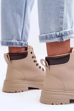 Botki Ocieplane|Damskie Trapery></noscript>Boto Damskie Trapery Botki Ocieplane Jasnobeżowe Corbin Beżowy