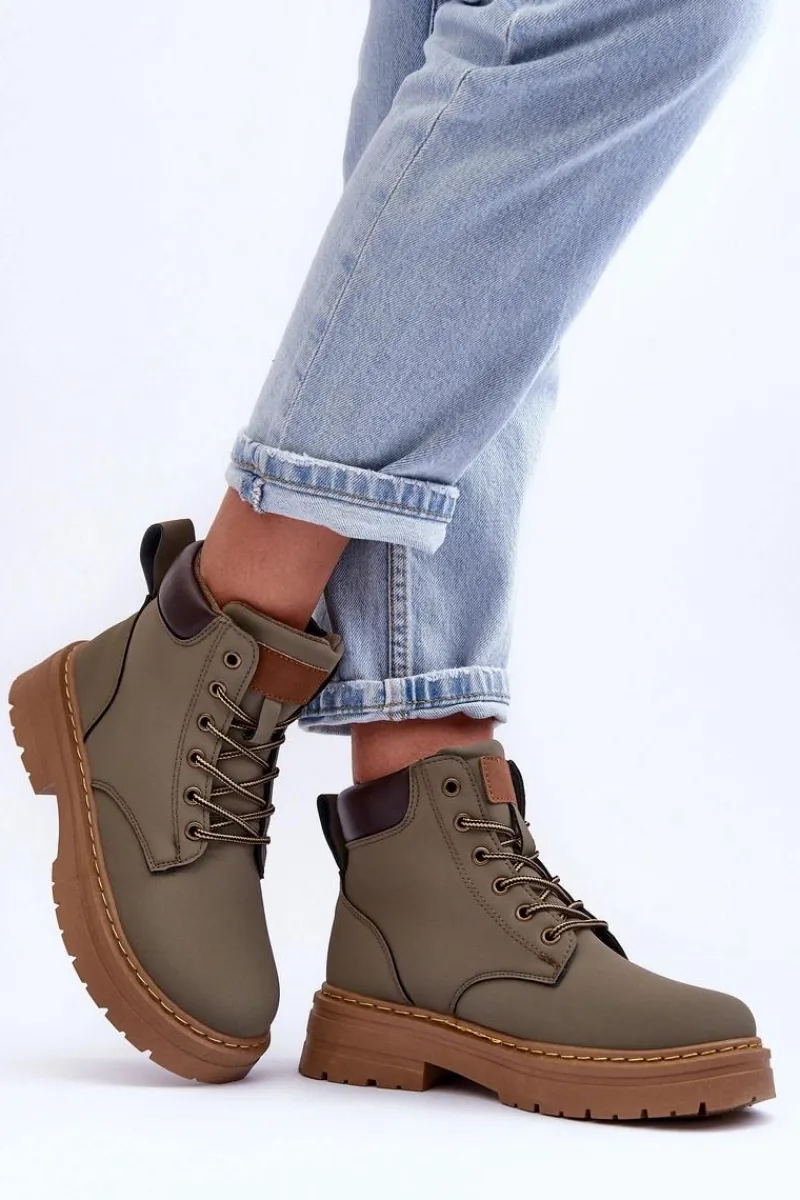 Discount Damskie Trapery Botki Ocieplane Zielone Corbin Damskie Botki Ocieplane|Damskie Trapery