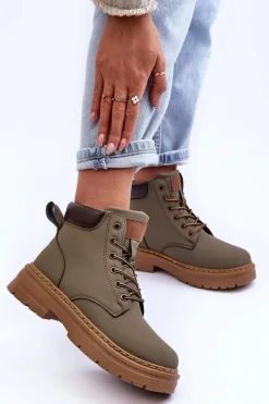 Discount Damskie Trapery Botki Ocieplane Zielone Corbin Damskie Botki Ocieplane|Damskie Trapery