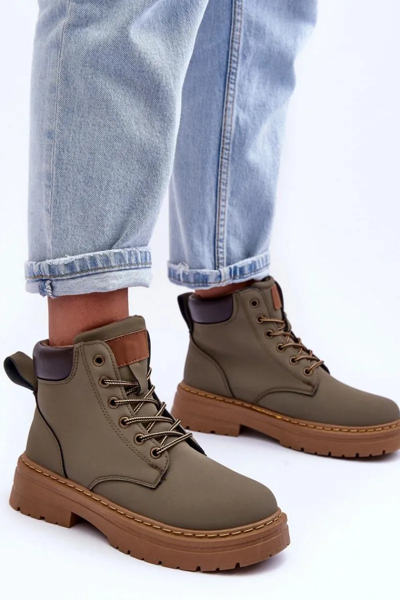 Discount Damskie Trapery Botki Ocieplane Zielone Corbin Damskie Botki Ocieplane|Damskie Trapery