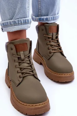 Discount Damskie Trapery Botki Ocieplane Zielone Corbin Damskie Botki Ocieplane|Damskie Trapery