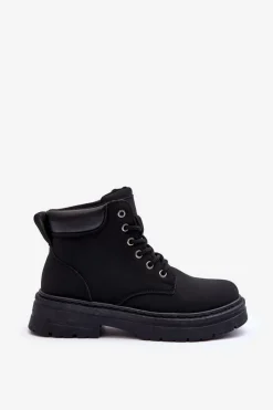 Hot Boto Damskie Trapery Botki Ocieplane Czarne Corbin Czarny