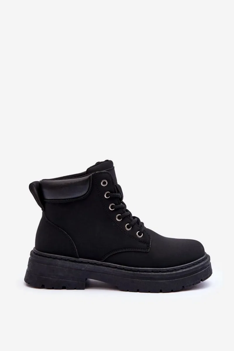 Hot Boto Damskie Trapery Botki Ocieplane Czarne Corbin Czarny