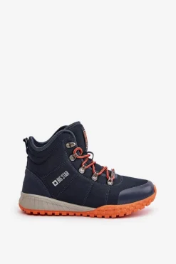 Discount Big Star Shoes Damskie Trapery Buty Sportowe Big Star KK274215 Memory Foam System Granatowe Niebieski