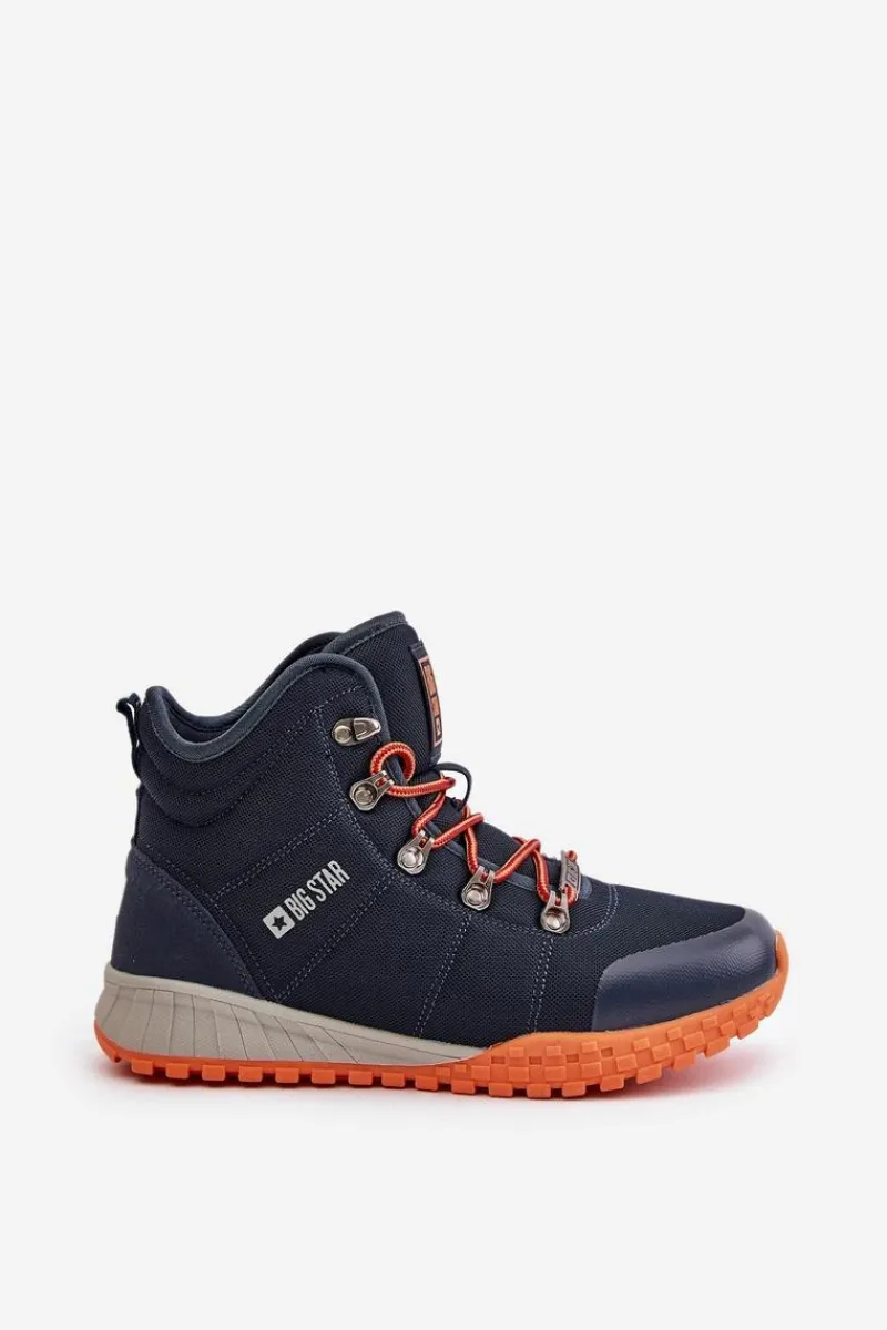 Discount Big Star Shoes Damskie Trapery Buty Sportowe Big Star KK274215 Memory Foam System Granatowe Niebieski