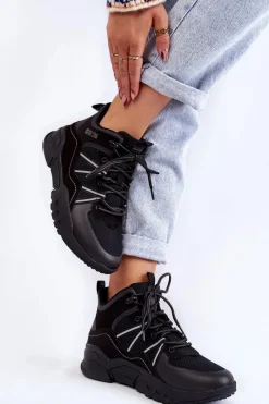 Online Damskie Trapery Memory Foam Big Star KK274218 Czarne Damskie Trekkingowe Damskie|Damskie Trapery