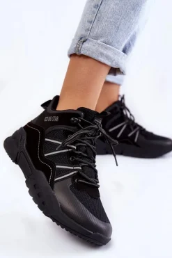 Online Damskie Trapery Memory Foam Big Star KK274218 Czarne Damskie Trekkingowe Damskie|Damskie Trapery