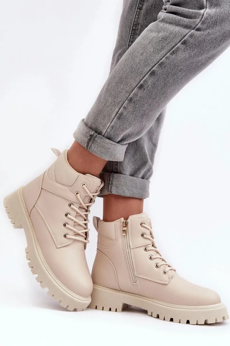 Botki Ocieplane|Damskie Trapery>Evento Damskie Trapery Na Suwak Ocieplane Beżowe Gremiva