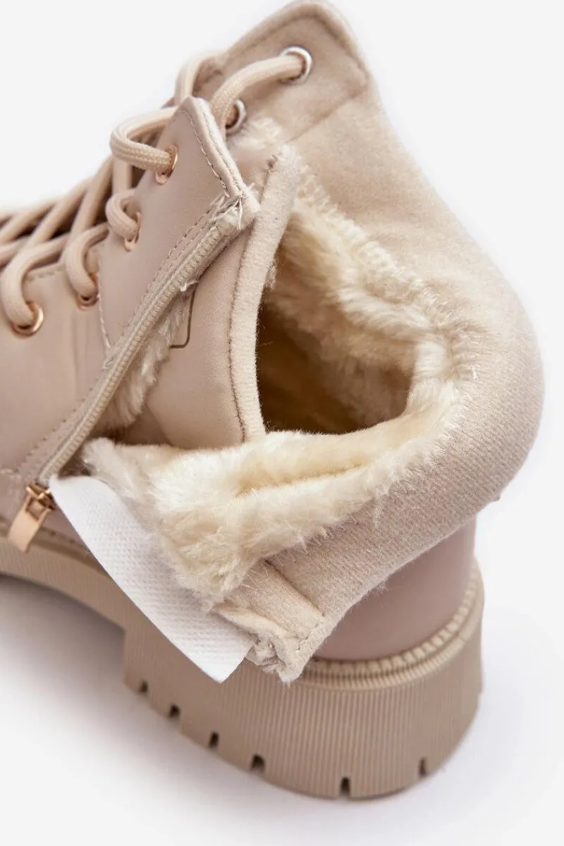Botki Ocieplane|Damskie Trapery>Evento Damskie Trapery Na Suwak Ocieplane Beżowe Gremiva