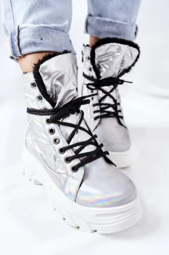 Damskie Trapery|Botki Sznurowane></noscript>Buty damskie Vinceza Damskie Trapery Srebrne Ismobe