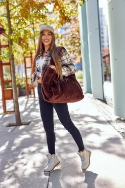 Online Damskie Trapery Timberki Z Ociepleniem Jasno Szare Tiempo Damskie Botki Ocieplane|Damskie Trapery