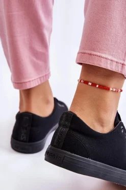 Online Damskie Wiązane Klasyczne Trampki Czarne Eleya Damskie Trampki Damskie Niskie