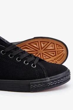 Online Damskie Wiązane Klasyczne Trampki Czarne Eleya Damskie Trampki Damskie Niskie