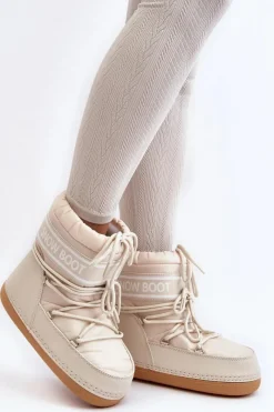 Damskie Wiązane Śniegowce Beżowe Soia Damskie Śniegowce Damskie