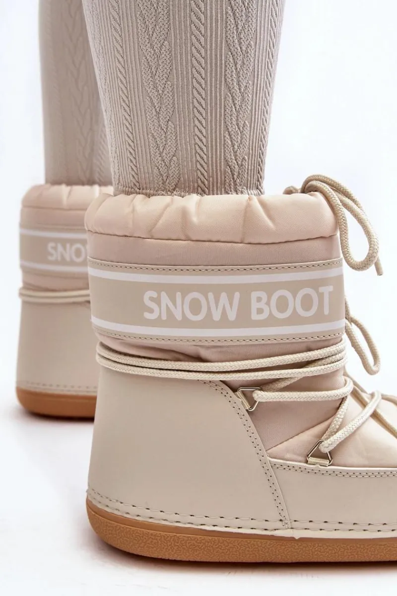 Damskie Wiązane Śniegowce Beżowe Soia Damskie Śniegowce Damskie