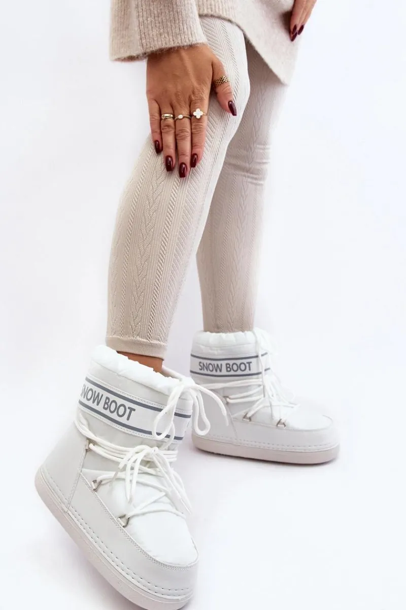 Damskie Wiązane Śniegowce Białe Soia Damskie Śniegowce Damskie