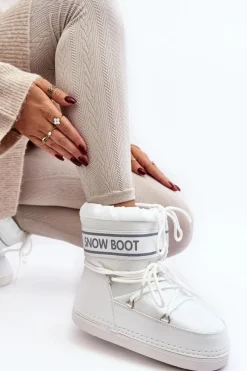 Damskie Wiązane Śniegowce Białe Soia Damskie Śniegowce Damskie