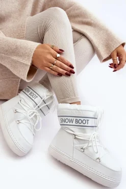 Damskie Wiązane Śniegowce Białe Soia Damskie Śniegowce Damskie
