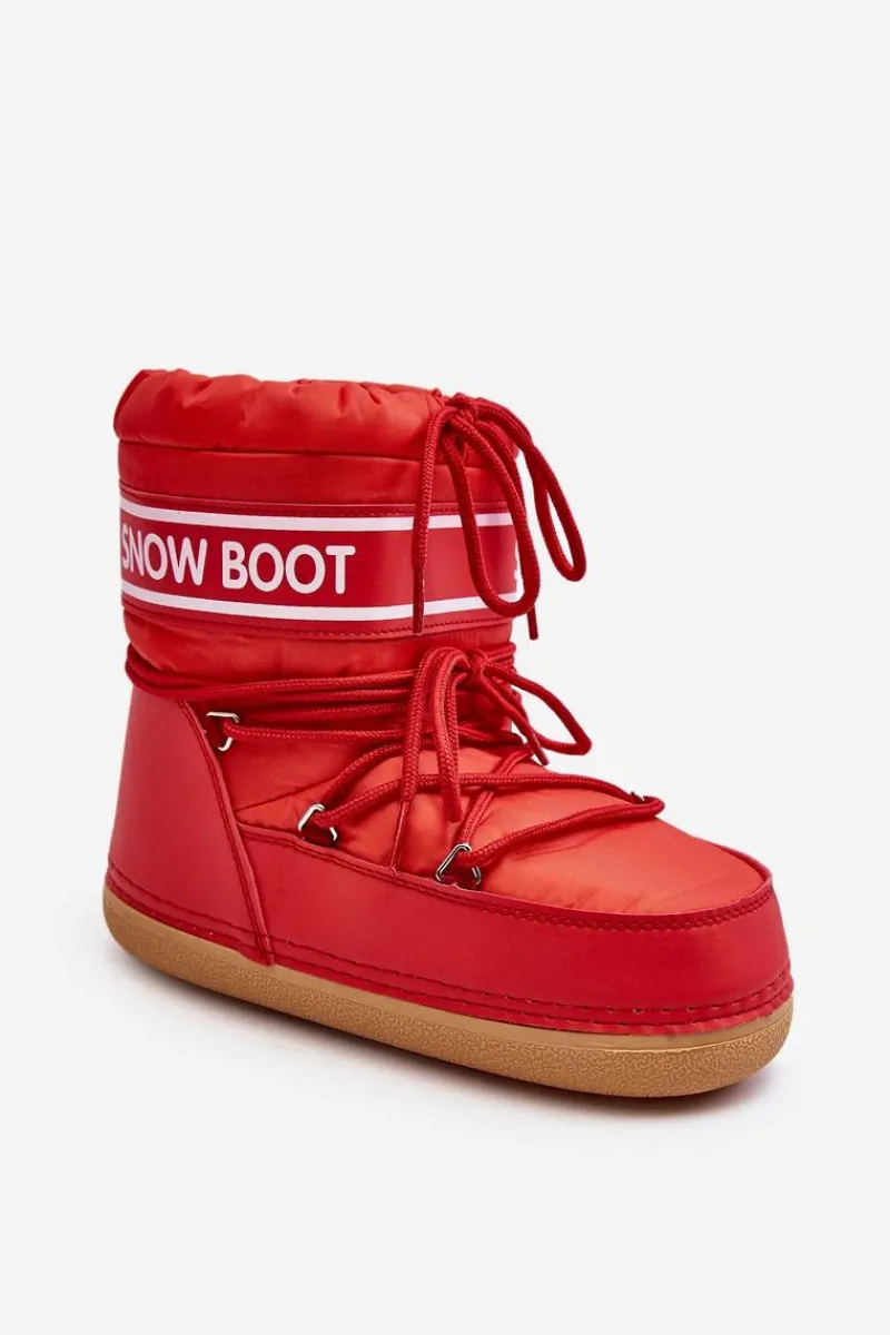Śniegowce Damskie>Boto Damskie Wiązane Śniegowce Czerwone Soia Czerwony