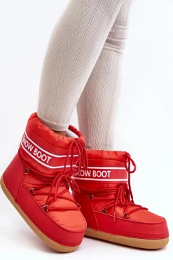 Śniegowce Damskie>Boto Damskie Wiązane Śniegowce Czerwone Soia Czerwony
