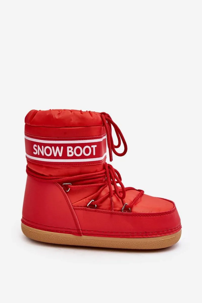 Śniegowce Damskie>Boto Damskie Wiązane Śniegowce Czerwone Soia Czerwony