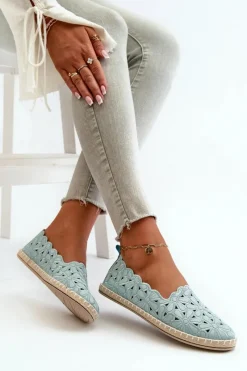 Hot Damskie Wsuwane Baleriny W Kwiaty Niebieskie Vennice Damskie Baleriny Klasyczne