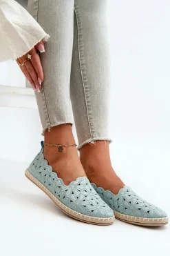 Hot Damskie Wsuwane Baleriny W Kwiaty Niebieskie Vennice Damskie Baleriny Klasyczne