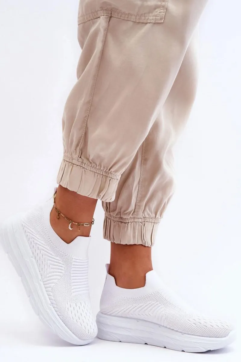 Buty Sportowe Na Platformie|Sneakersy Damskie>Boto Damskie Wsuwane Buty Sportowe Białe Ferive
