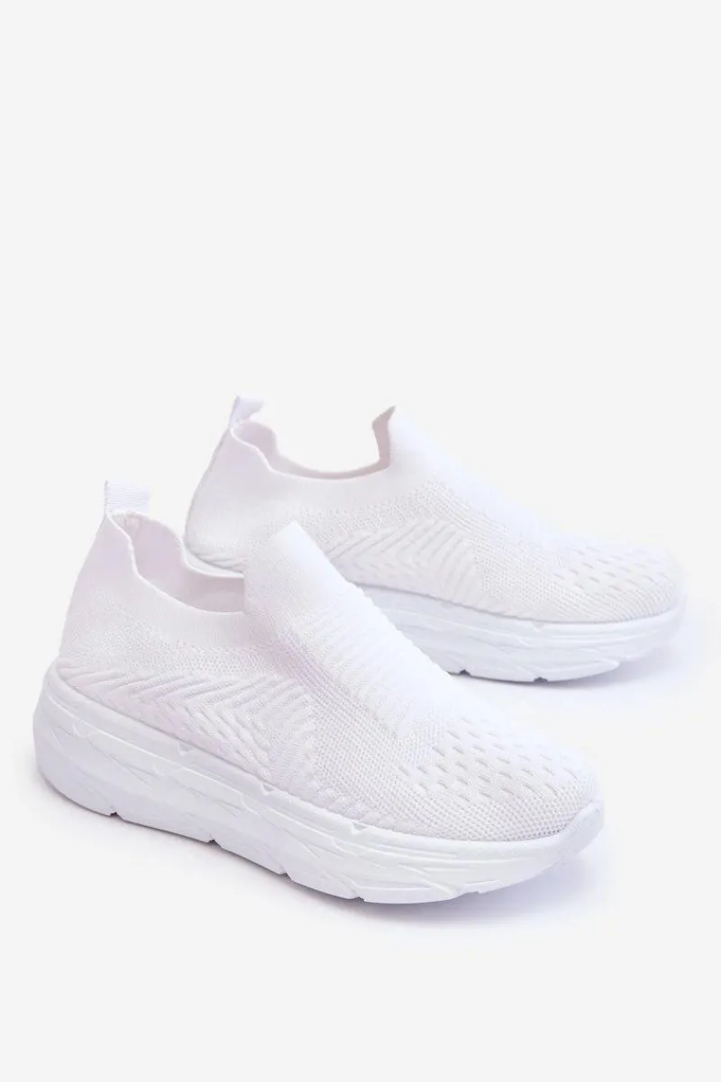 Buty Sportowe Na Platformie|Sneakersy Damskie>Boto Damskie Wsuwane Buty Sportowe Białe Ferive